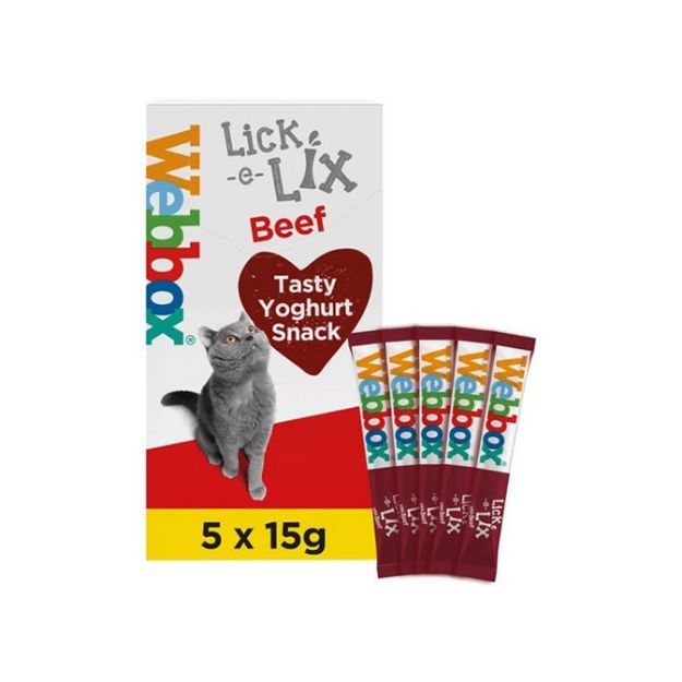 Picture of Webbox Cats Delight Lick-E-Lix Beef (10 x (5x15g))